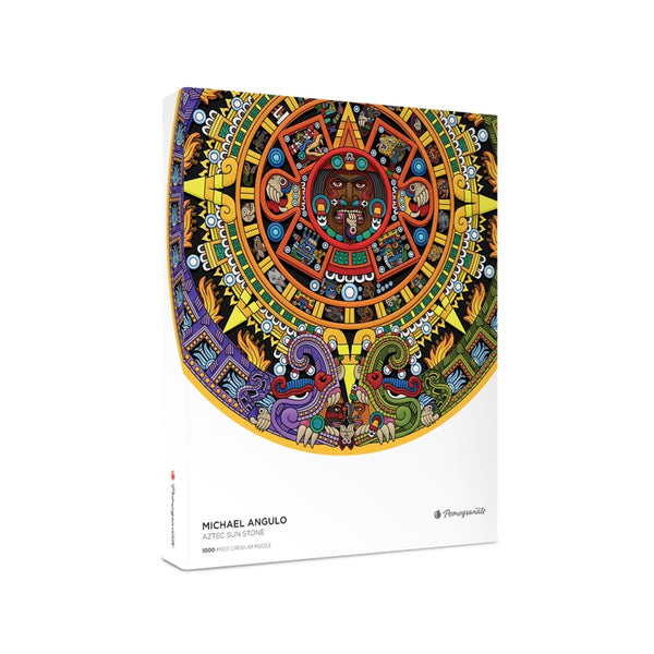 Michael Angulo: Aztec Sun Stone 1000 Piece Circular Jigsaw Puzzle