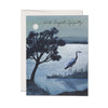 Blue Heron Sympathy Greeting Card