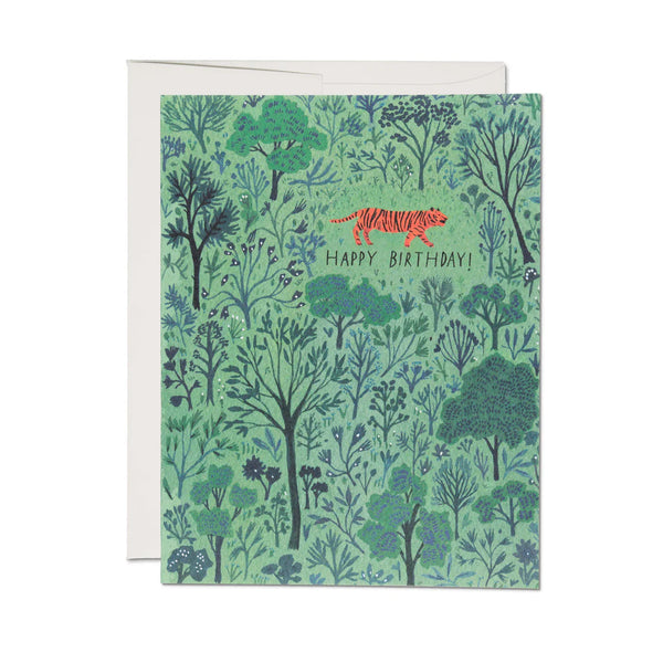 Orange Tiger Birthday Greeting Card