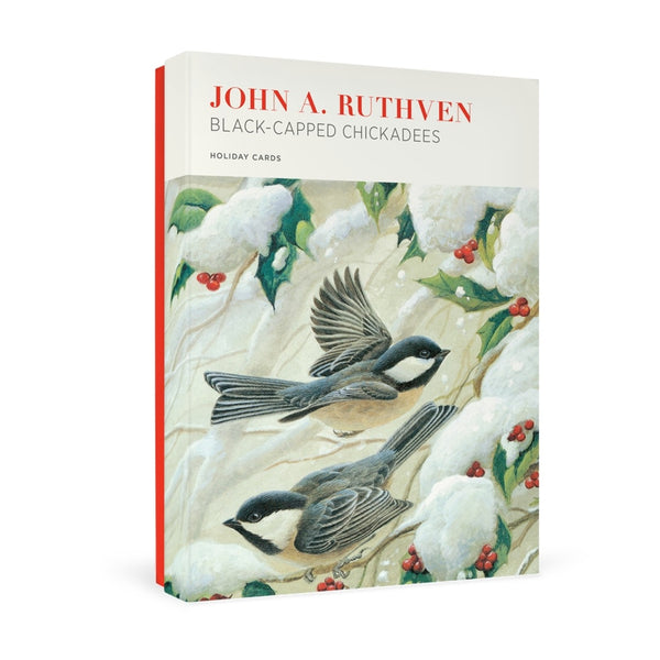 John Ruthven: Black Capped Chickadees Boxed Holiday Cards