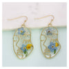 Blue Dried Flower Face Earrings