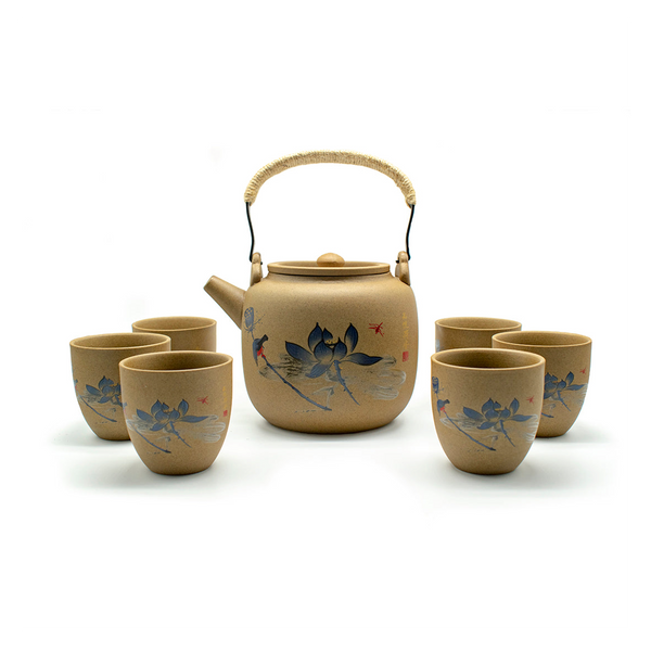 Blue Lotus Ceramic Tea Set