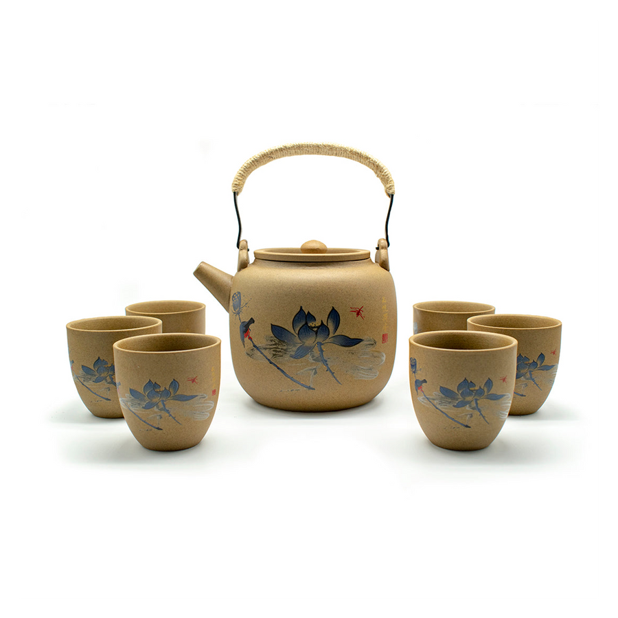 Blue Lotus Ceramic Tea Set