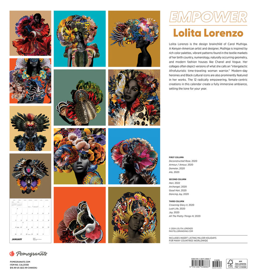 Lolita Lorenzo: Empower 2025 Wall Calendar