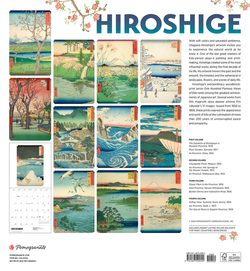 Hiroshige 2025 Wall Calendar