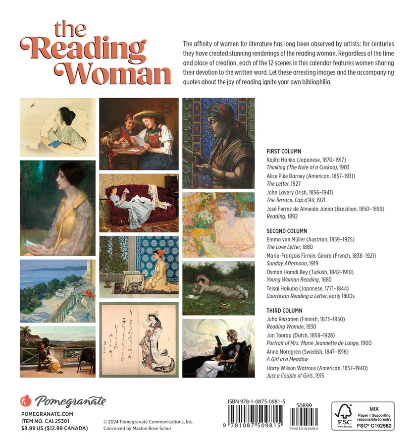 The Reading Women 2025 Mini Wall Calendar