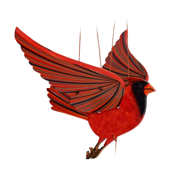 Cardinal Bird Flying Mobile