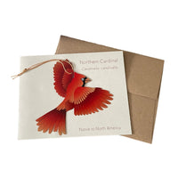 Cardinal Bronze Ornament and Notecard
