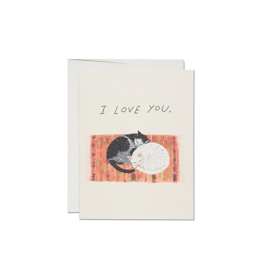 Cat Cuddle Love Greeting Card