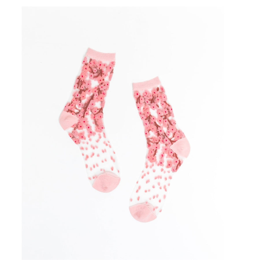 Cherry Blossom Sheer Socks