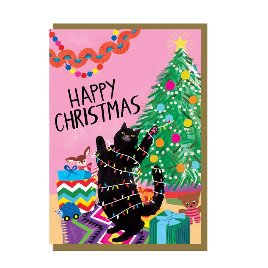Crazy Cat Christmas Holiday Card