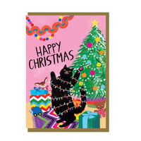 Crazy Cat Christmas Holiday Card