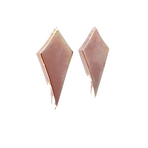 Iridescent Sunset Elongated Deco Diamond Posts Earrings