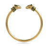 Bastet Goddess Egyptian Cat Cuff Bracelet with Antiqued Golden Finish