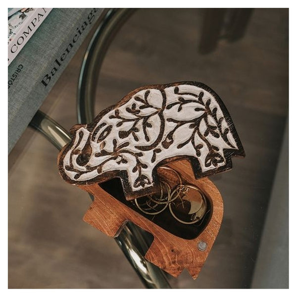 Wooden Elephant Pivot Box