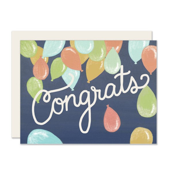Falling Balloons Congrats Greeting Card