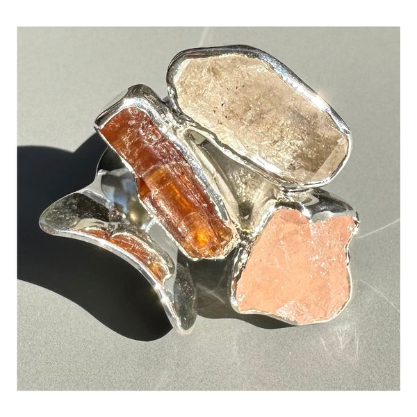 Gabriel Pena Gemstone Sterling Sliver Multi Gemstone Ring