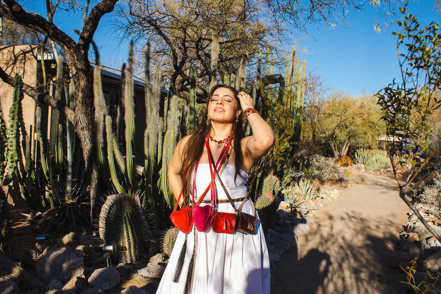 Mini Red Heart Leather Purse
