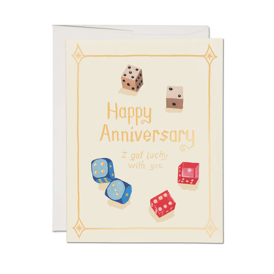 Lucky Dice Anniversary Greeting Card