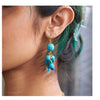 Kantha Azure Dangle Cluster Earrings