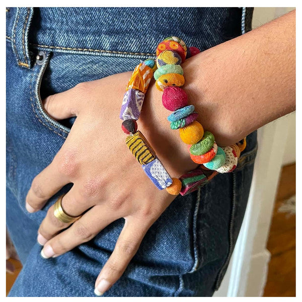 Kantha Button Bracelet