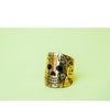 Large Copper/Brass with Black Enamel Adjustable Skull Ring