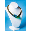 Larry Bell Inspired Vintage V Brass Choker with Teal and Green Resin Cubes
