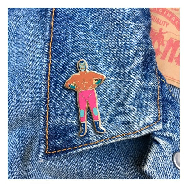 Luchador Enamel Pin