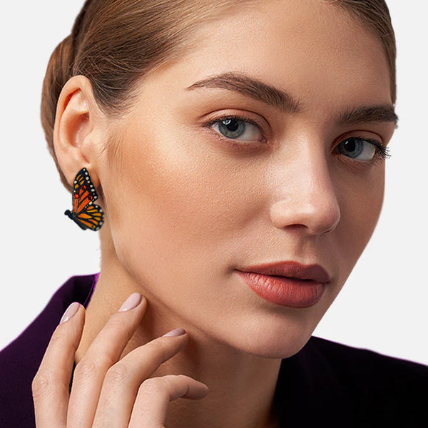 Large Monarch Butterfly Earrings