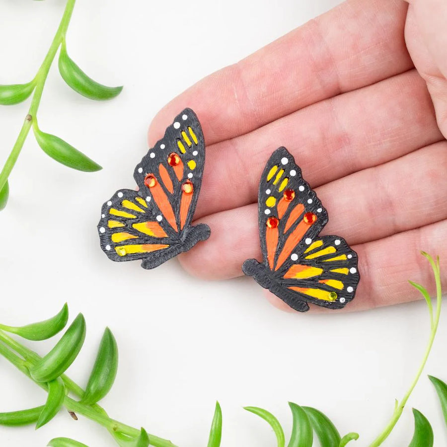 Large Monarch Butterfly Earrings