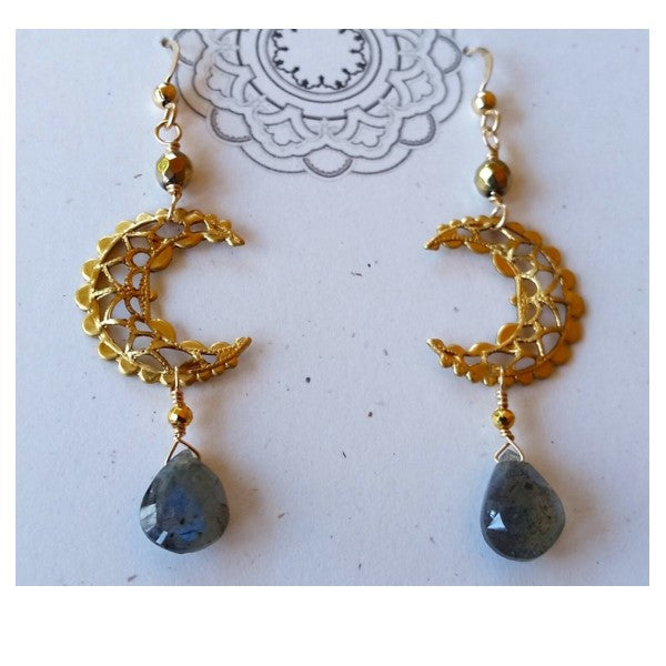 Vintage Moon Labradorite Earrings