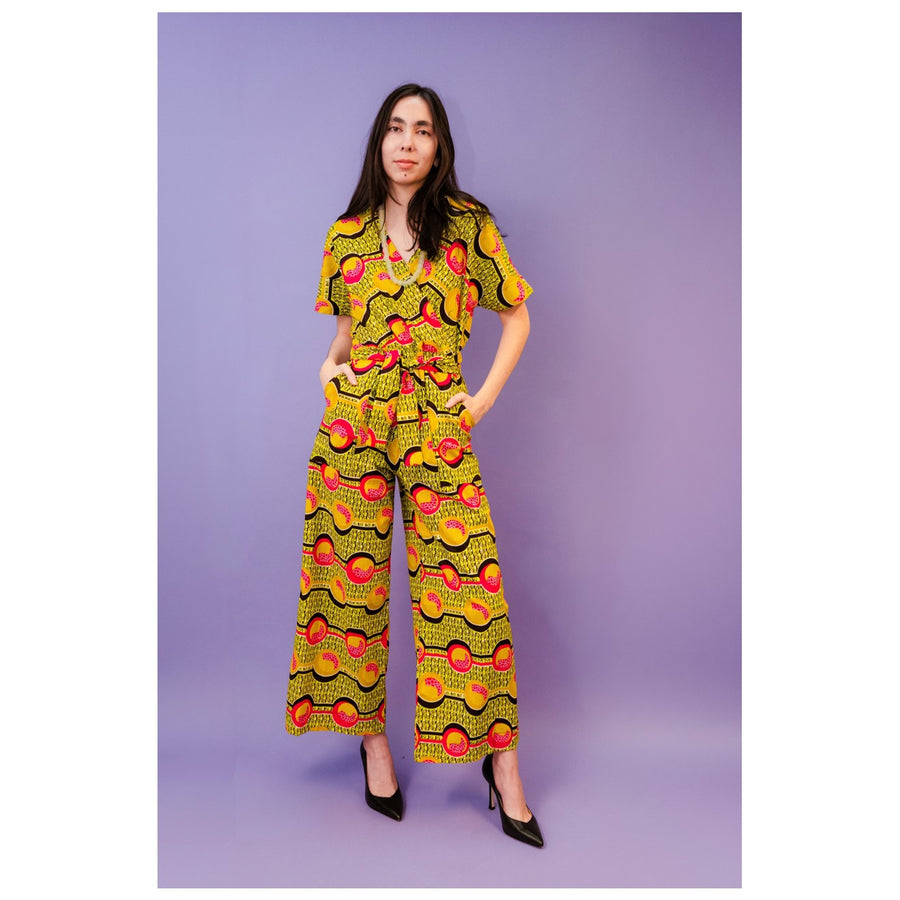 Colorful Women's Jumpsuit African Print Size: Small