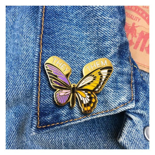 Non Binary Butterfly Pin