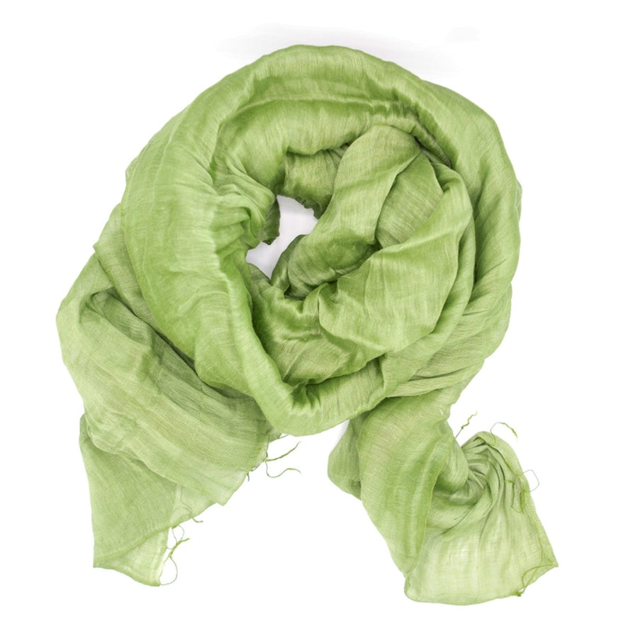 Olive Woven Linen Scarf