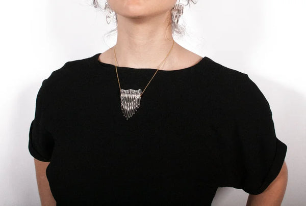 Mini Clear Kinetic Shield Necklace