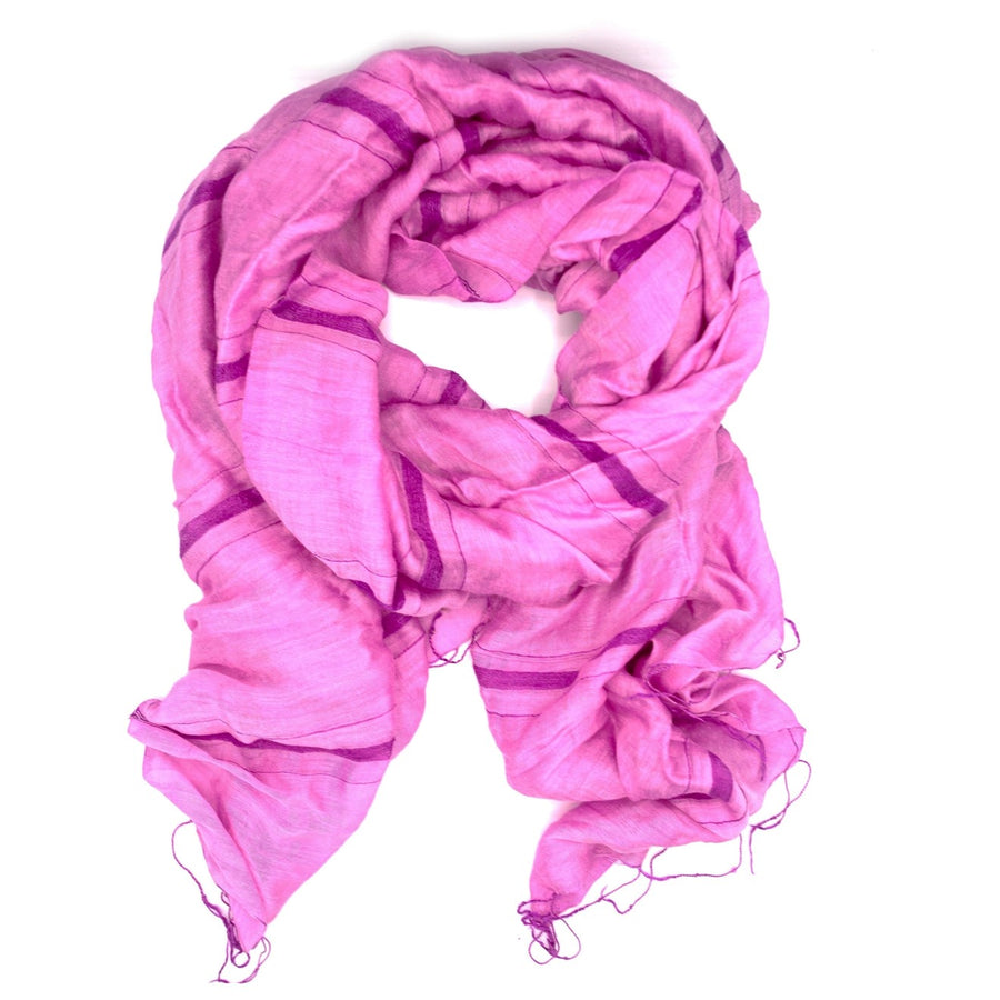 Orchid Lan Striped Scarf