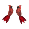 Small Cardinal Earrings