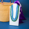 African Teal Glass Bead Necklace