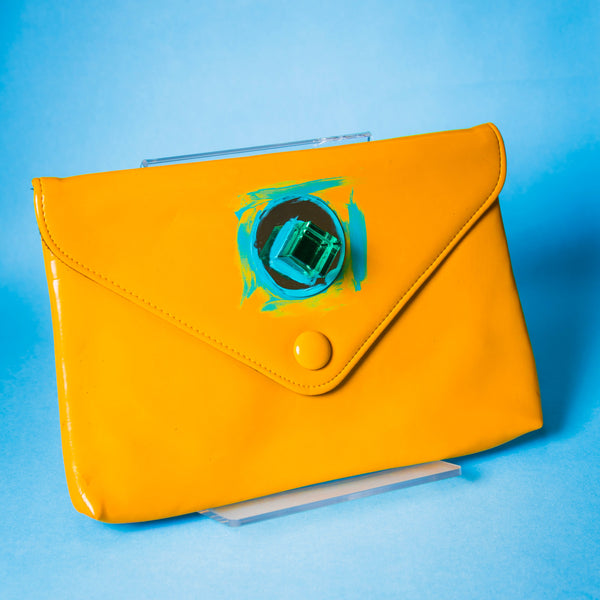 Larry Bell Inspired Vintage Yellow Envelope Clutch