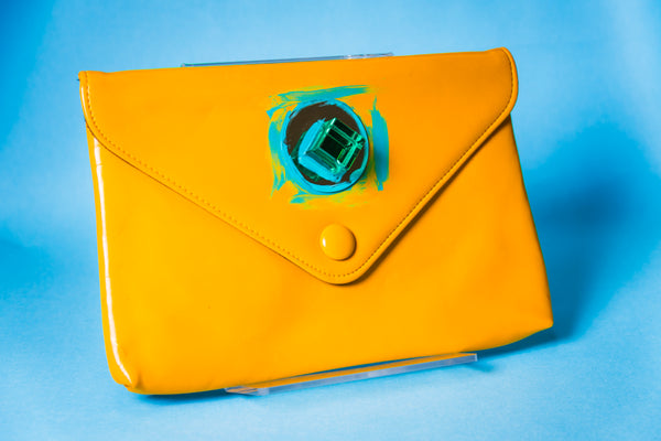 Larry Bell Inspired Vintage Yellow Envelope Clutch