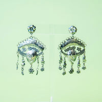 Sterling Silver Catrina Birds & Flowers Dangle Earrings