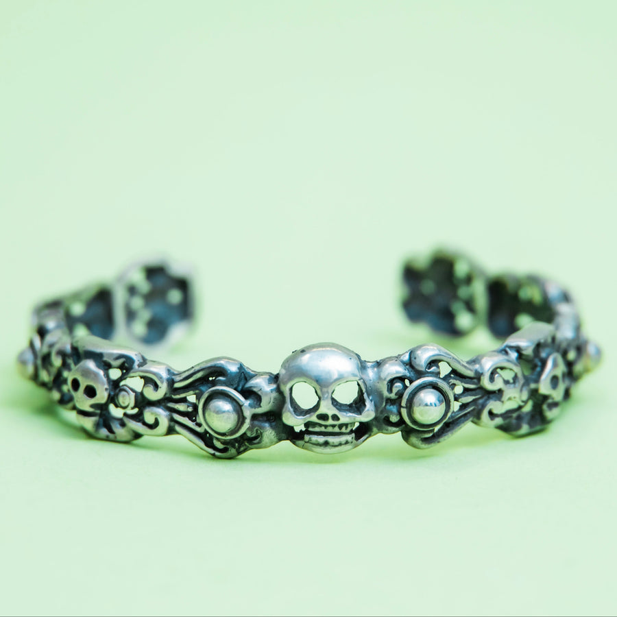 Sterling Skull Cuff