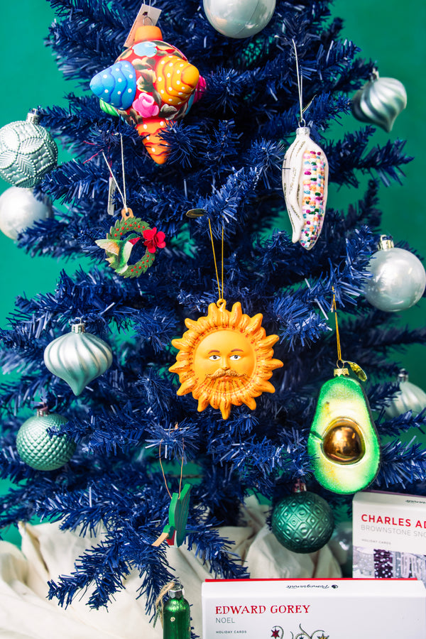 Father Sun Embellished Glass Ornament