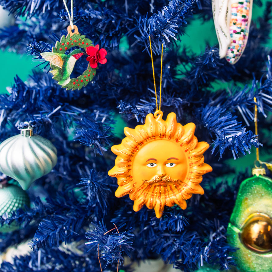 Father Sun Embellished Glass Ornament