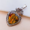 Alpaca Silver Sacred Heart Virgin Guadalupe Pendant