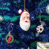 Jolly Santa Claus Embellished Glass Ornament