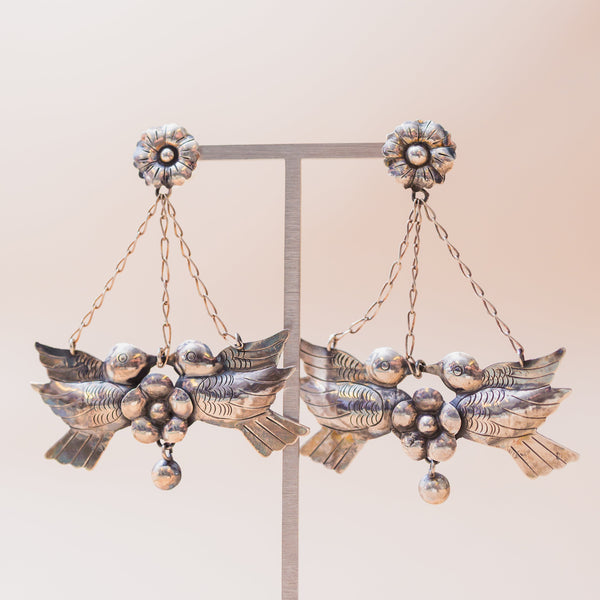 Sterling Silver Lovebirds Earrings