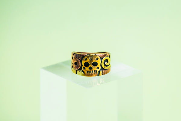 Small Copper/Brass with Black Enamel Ring