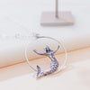 Sterling Silver Mermaid on Hoop Pendant Necklace