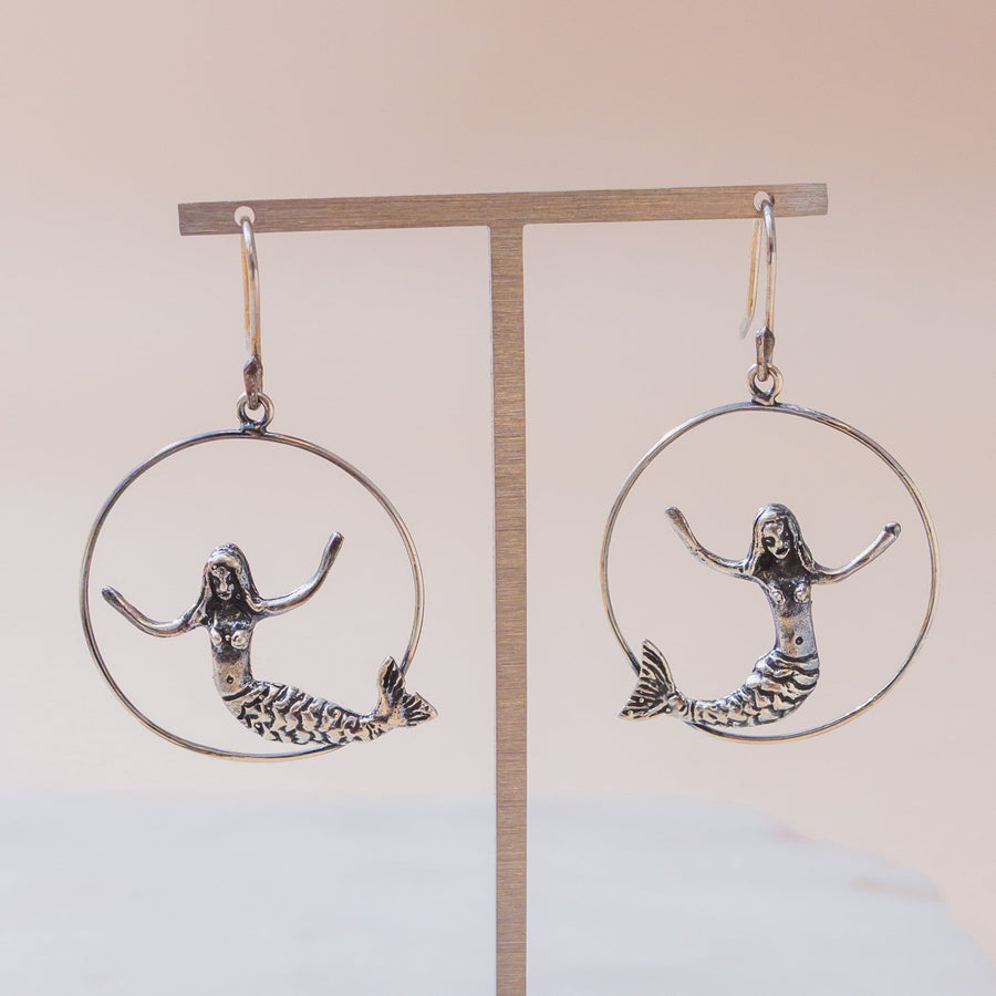 'Mermaid on the Hoop' Earrings